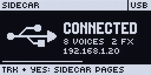 The connect screen on the Pi with its network address