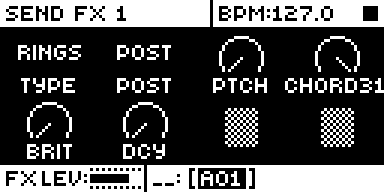 SEND FX 1 set to RINGS